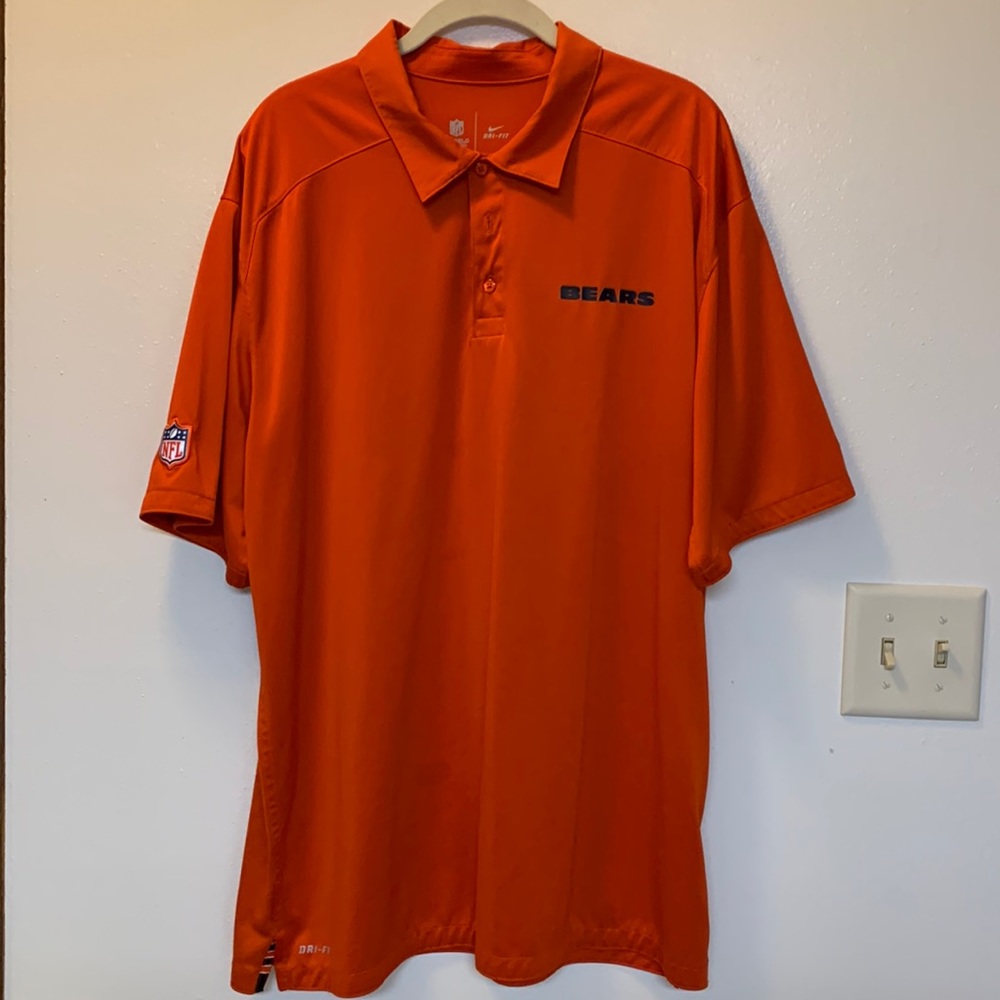 NFL Onfield Apparel Chicago Bears Nike Dri Fit Short Sleeve Polo Shirt Size XL